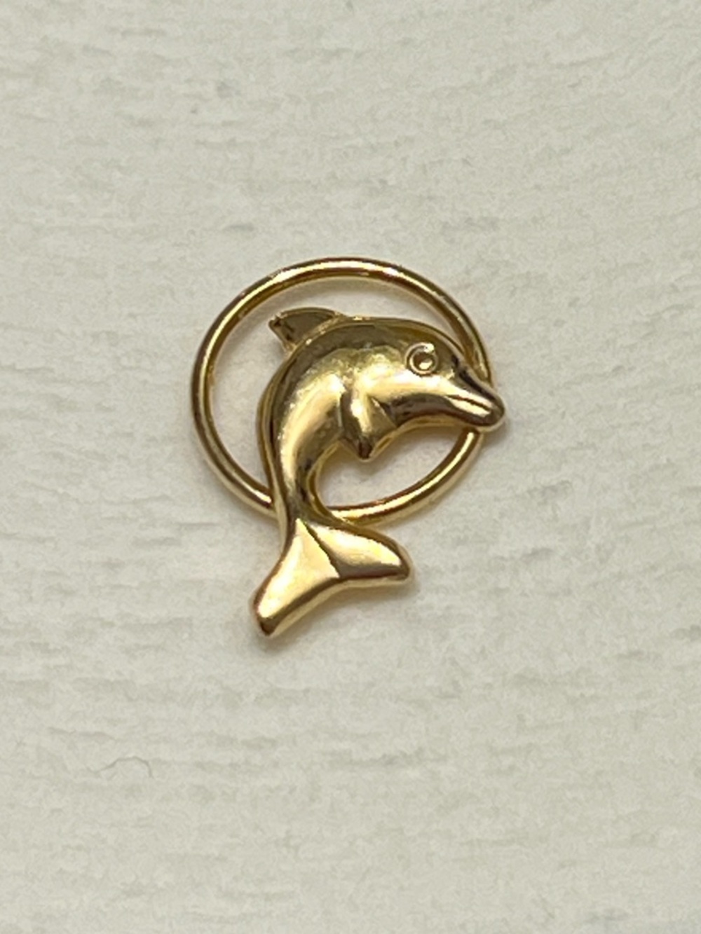 14k Gold Dolphin earring Stud - single